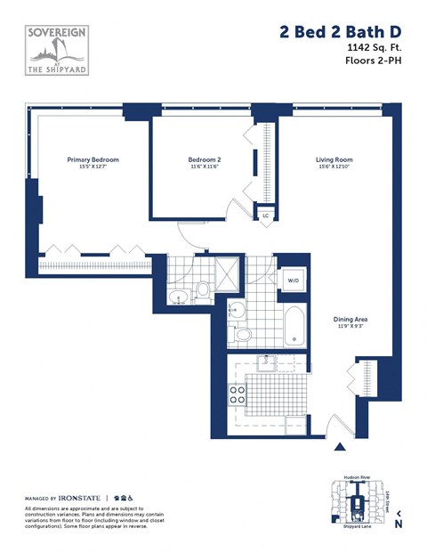 a floor plan of a 2 bed 2 bath condo